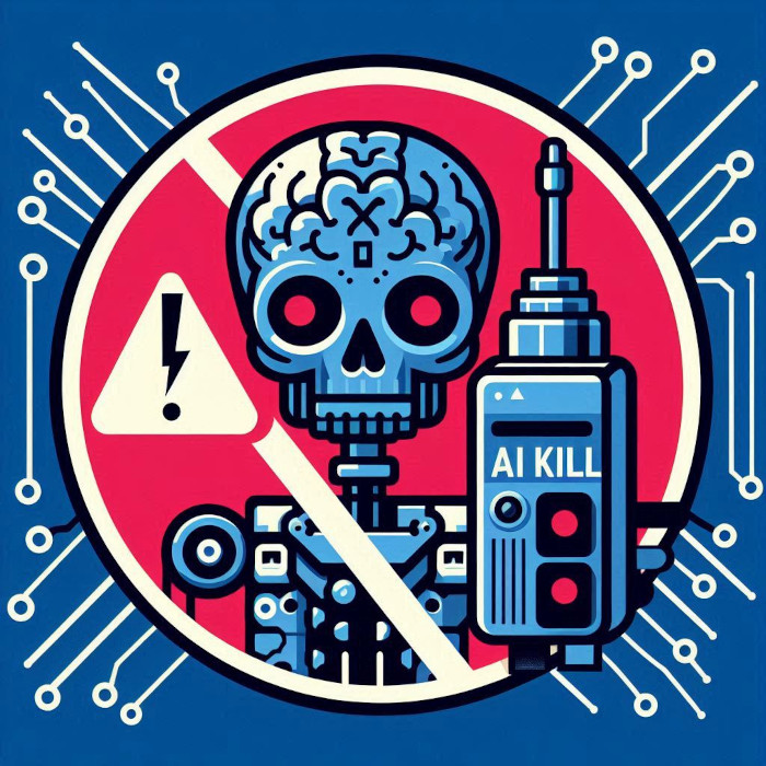 no AI kill switches warning poster